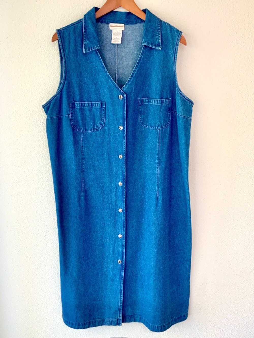 PLUS SIZE! Denim Sleeveless Dress Size 1X Jean Button Down Coastal Homestead
